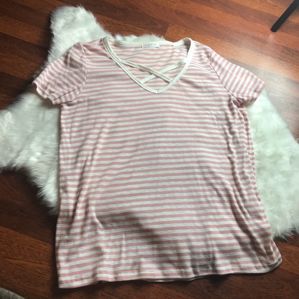 Women’s striped Criss Cross Top